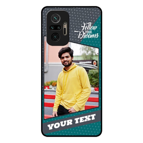 Redmi Note 10 Pro Max Personalized Glass Phone Case - Background Pattern Design with Quote Redmi Note 10 Pro Max Personalized Glass Phone Case - Background Pattern Design with Quote