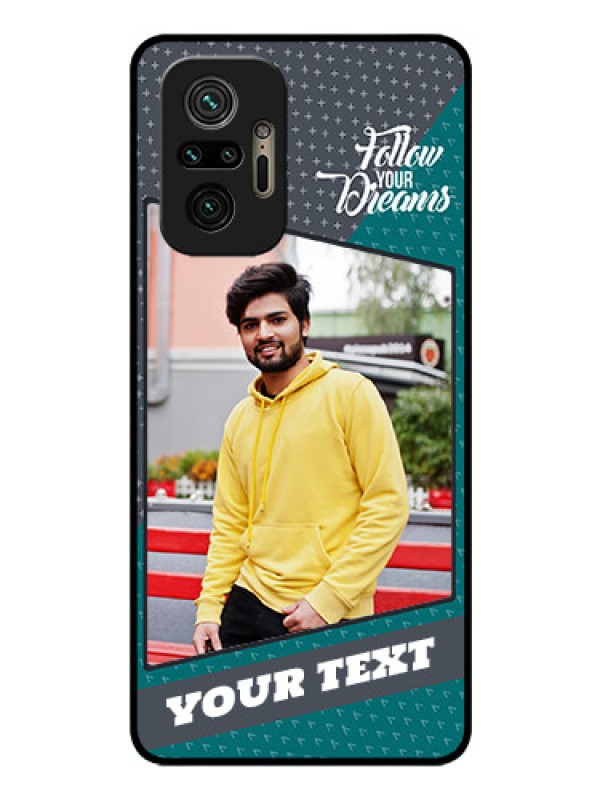 Custom Redmi Note 10 Pro Max Personalized Glass Phone Case - Background Pattern Design with Quote