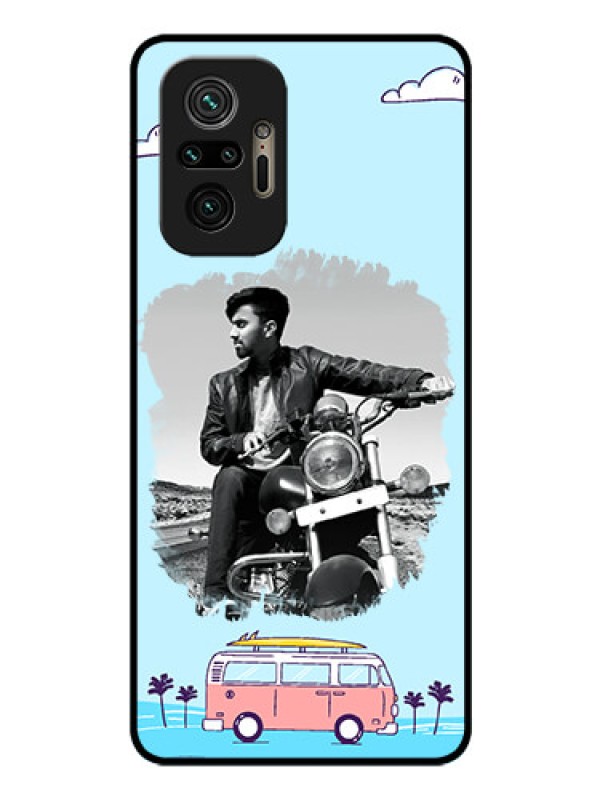 Custom Redmi Note 10 Pro Max Photo Printing on Glass Case - Travel & Adventure Design