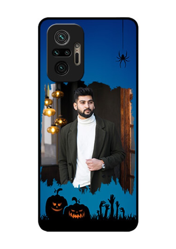 Redmi Note 10 Pro Max Photo Printing on Glass Case - with pro Halloween design 