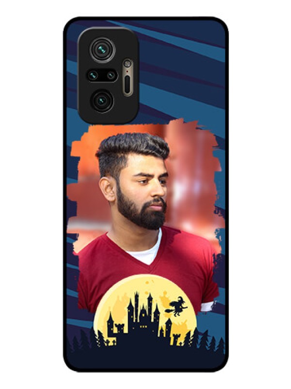 Custom Redmi Note 10 Pro Max Photo Printing on Glass Case - Halloween Witch Design 