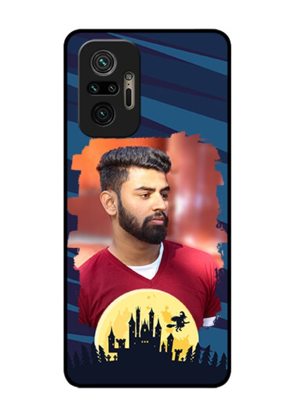 Redmi Note 10 Pro Max Photo Printing on Glass Case - Halloween Witch Design 