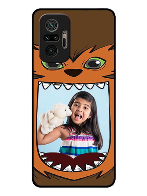 Custom Redmi Note 10 Pro Max Photo Printing on Glass Case - Owl Monster Back Case Design