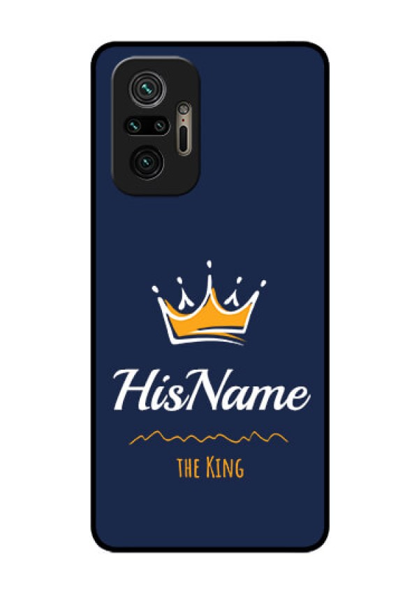Redmi Note 10 Pro Max Glass Phone Case King with Name
