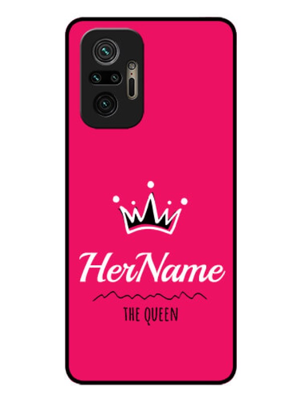 Custom Redmi Note 10 Pro Max Glass Phone Case Queen with Name