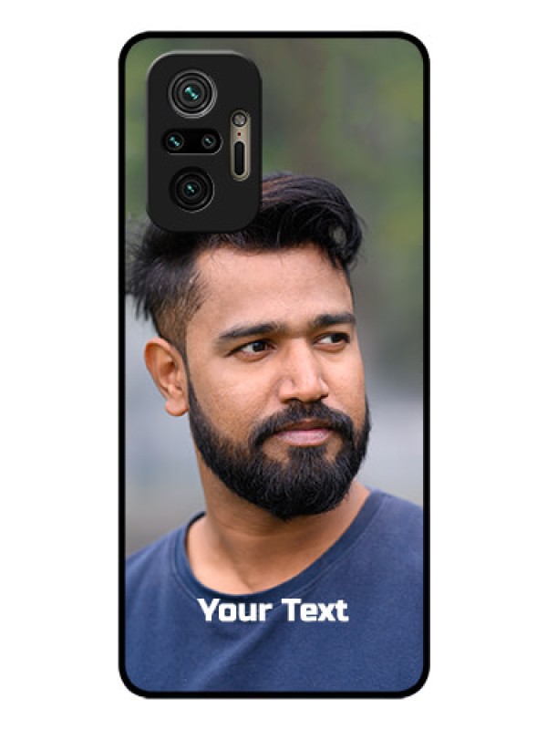 Custom Redmi Note 10 Pro Max Glass Mobile Cover: Photo with Text