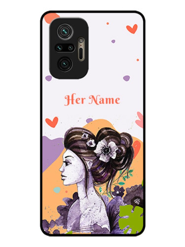 Custom Xiaomi Redmi Note 10 Pro Max Personalized Glass Phone Case - Woman And Nature Design