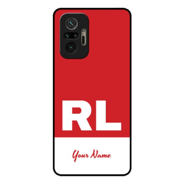 Xiaomi Redmi Note 10 Pro Max Personalized Glass Phone Case - dual tone custom text Design