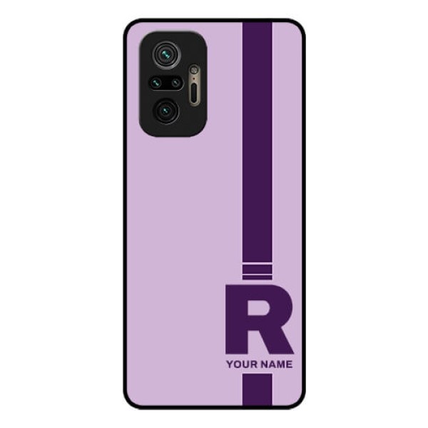 Xiaomi Redmi Note 10 Pro Max Photo Printing on Glass Case - Simple dual tone stripe with name Design Xiaomi Redmi Note 10 Pro Max Photo Printing on Glass Case - Simple dual tone stripe with name Design