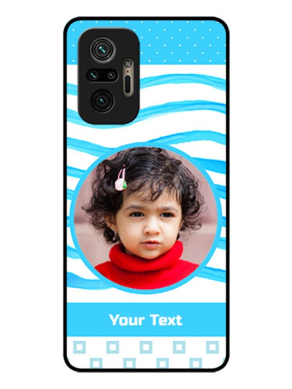 Custom Redmi Note 10 Pro Custom Glass Phone Case - Simple Blue Case Design