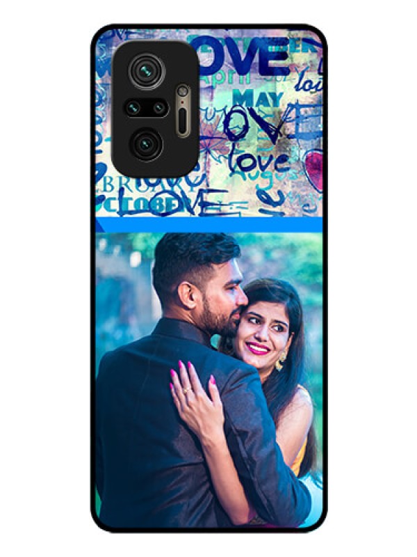Custom Redmi Note 10 Pro Custom Glass Mobile Case - Colorful Love Design