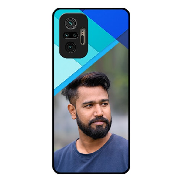 Redmi Note 10 Pro Custom Glass Phone Case - Blue Pattern Design