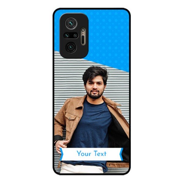 Redmi Note 10 Pro Photo Printing on Glass Case - Simple Blue Color Design Redmi Note 10 Pro Photo Printing on Glass Case - Simple Blue Color Design