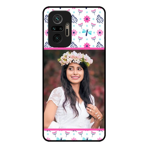 Redmi Note 10 Pro Photo Printing on Glass Case - Colorful Flower Design Redmi Note 10 Pro Photo Printing on Glass Case - Colorful Flower Design