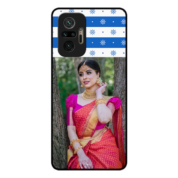 Redmi Note 10 Pro Photo Printing on Glass Case - Snow Pattern Design