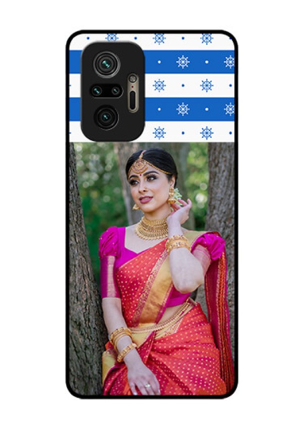 Redmi Note 10 Pro Photo Printing on Glass Case - Snow Pattern Design