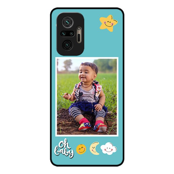 Redmi Note 10 Pro Personalized Glass Phone Case - Smiley Kids Stars Design Redmi Note 10 Pro Personalized Glass Phone Case - Smiley Kids Stars Design