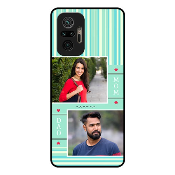 Redmi Note 10 Pro Custom Glass Phone Case - Mom & Dad Pic Design