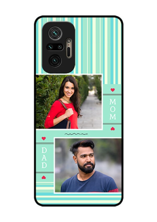 Redmi Note 10 Pro Custom Glass Phone Case - Mom & Dad Pic Design