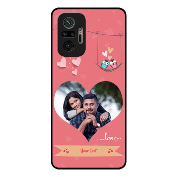 Redmi Note 10 Pro Personalized Glass Phone Case - Peach Color Love Design Redmi Note 10 Pro Personalized Glass Phone Case - Peach Color Love Design
