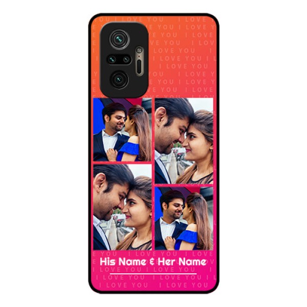 Redmi Note 10 Pro Custom Glass Phone Case - I Love You Pink Design
