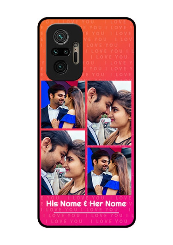Redmi Note 10 Pro Custom Glass Phone Case - I Love You Pink Design