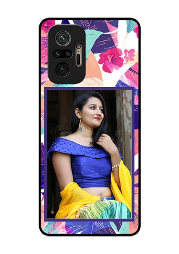 Redmi Note 10 Pro Custom Glass Mobile Case - Abstract Floral Design