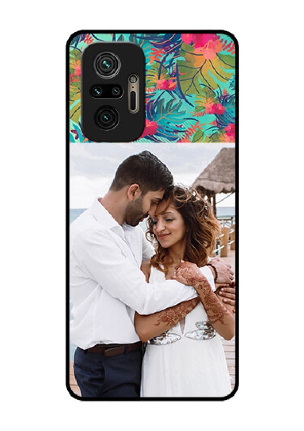 Redmi Note 10 Pro Photo Printing on Glass Case - Watercolor Floral Design