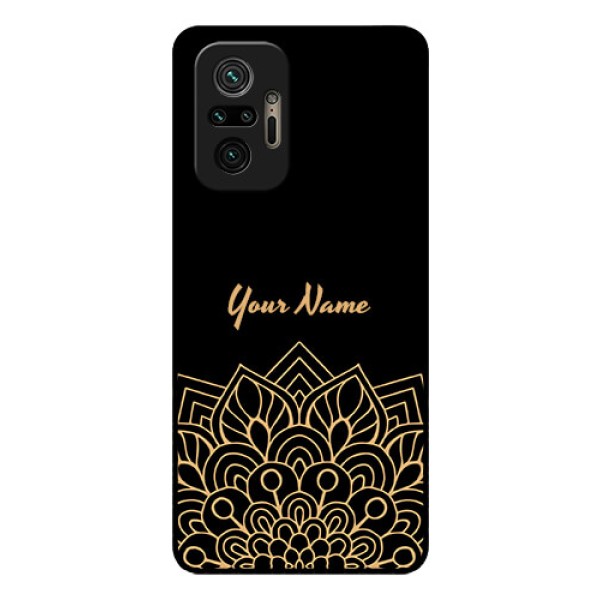 Xiaomi Redmi Note 10 Pro Custom Glass Phone Case - Golden mandala Design