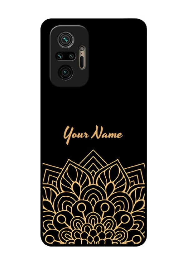 Xiaomi Redmi Note 10 Pro Custom Glass Phone Case - Golden mandala Design