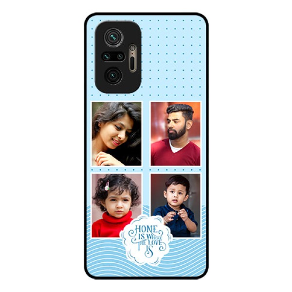 Xiaomi Redmi Note 10 Pro Custom Glass Phone Case - Cute love quote with 4 pic upload Design Xiaomi Redmi Note 10 Pro Custom Glass Phone Case - Cute love quote with 4 pic upload Design