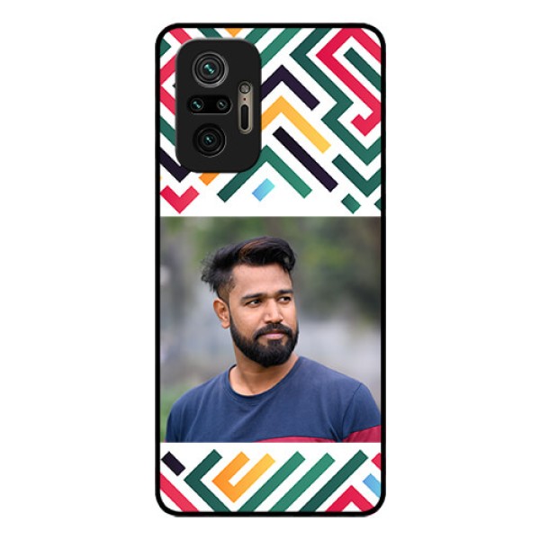 Xiaomi Redmi Note 10 Pro Personalized Glass Phone Case - Colorful Maze Pattern Design
