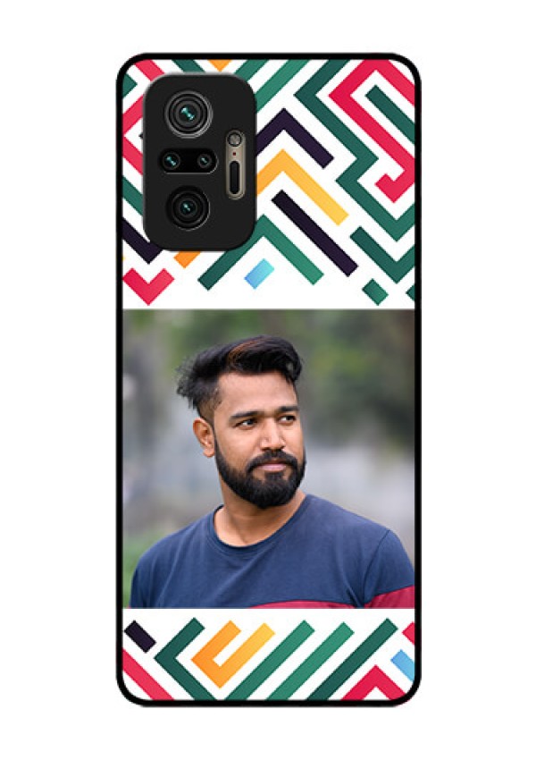Xiaomi Redmi Note 10 Pro Personalized Glass Phone Case - Colorful Maze Pattern Design