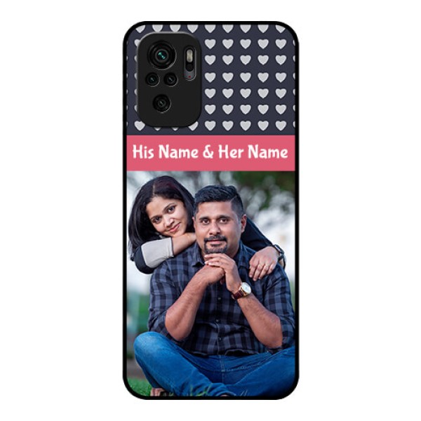 Redmi Note 10 Custom Glass Mobile Case - Love Symbols Design