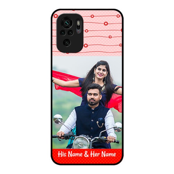 Redmi Note 10 Personalized Glass Phone Case - Red Pattern Case Design Redmi Note 10 Personalized Glass Phone Case - Red Pattern Case Design