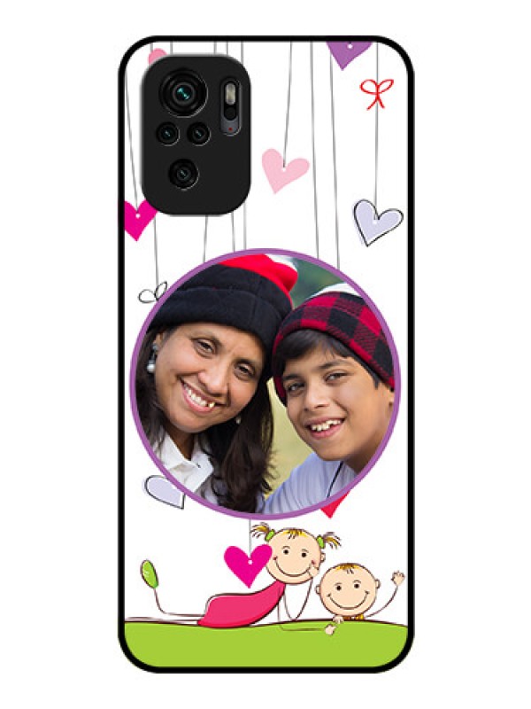 Custom Redmi Note 10 Photo Printing on Glass Case - Cute Kids Phone Case Design
