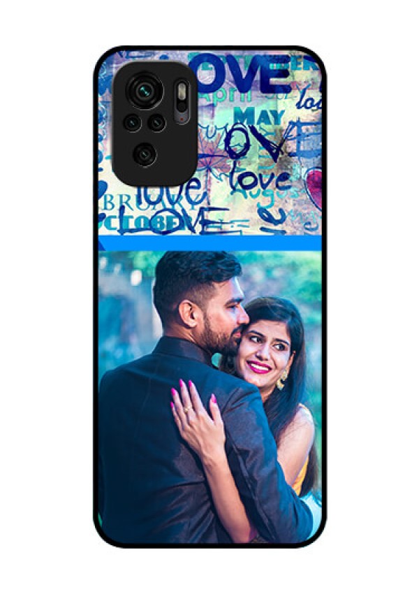 Redmi Note 10 Custom Glass Mobile Case - Colorful Love Design