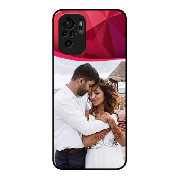 Redmi Note 10 Custom Glass Mobile Case - Red Abstract Design