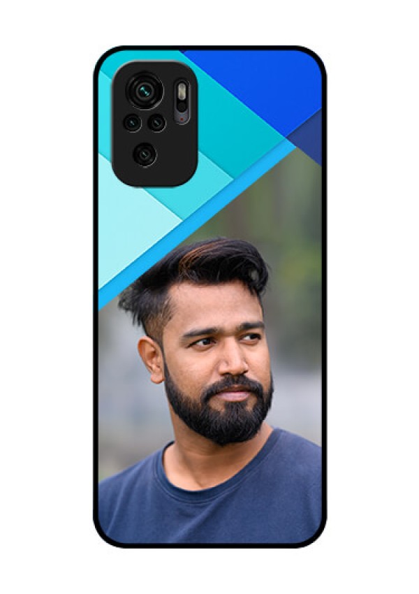 Redmi Note 10 Custom Glass Phone Case - Blue Pattern Design