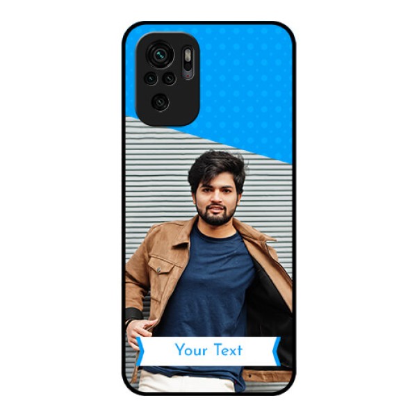 Redmi Note 10 Photo Printing on Glass Case - Simple Blue Color Design Redmi Note 10 Photo Printing on Glass Case - Simple Blue Color Design