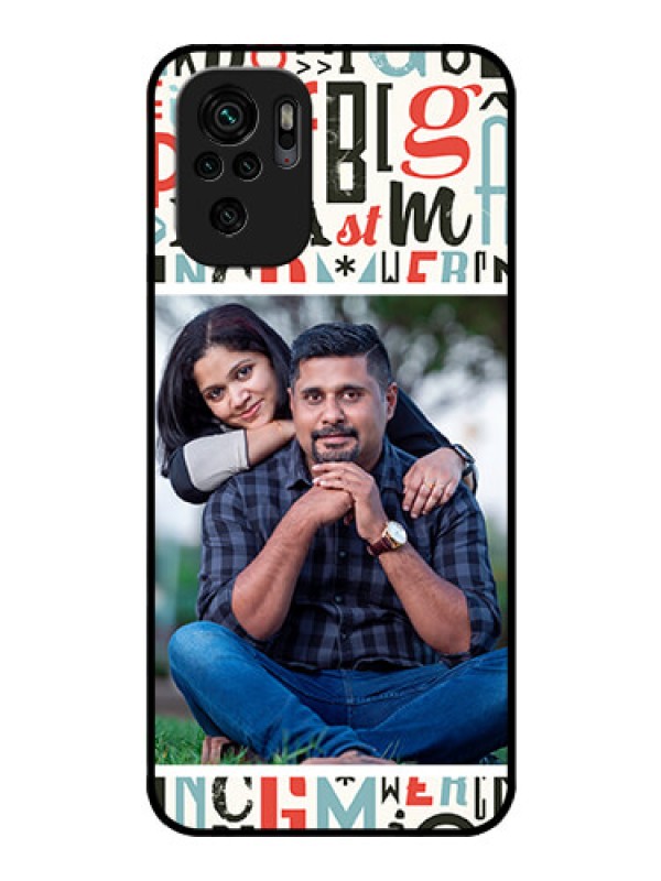 Custom Redmi Note 10 Personalized Glass Phone Case - Alphabet Design