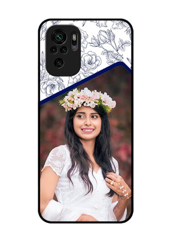 Redmi Note 10 Personalized Glass Phone Case - Premium Floral Design