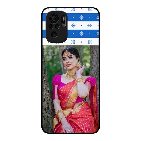 Redmi Note 10 Photo Printing on Glass Case - Snow Pattern Design