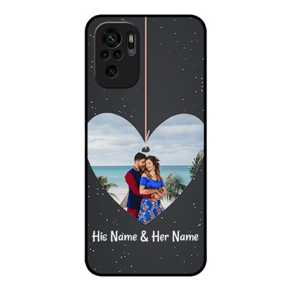 Redmi Note 10 Custom Glass Phone Case - Hanging Heart Design