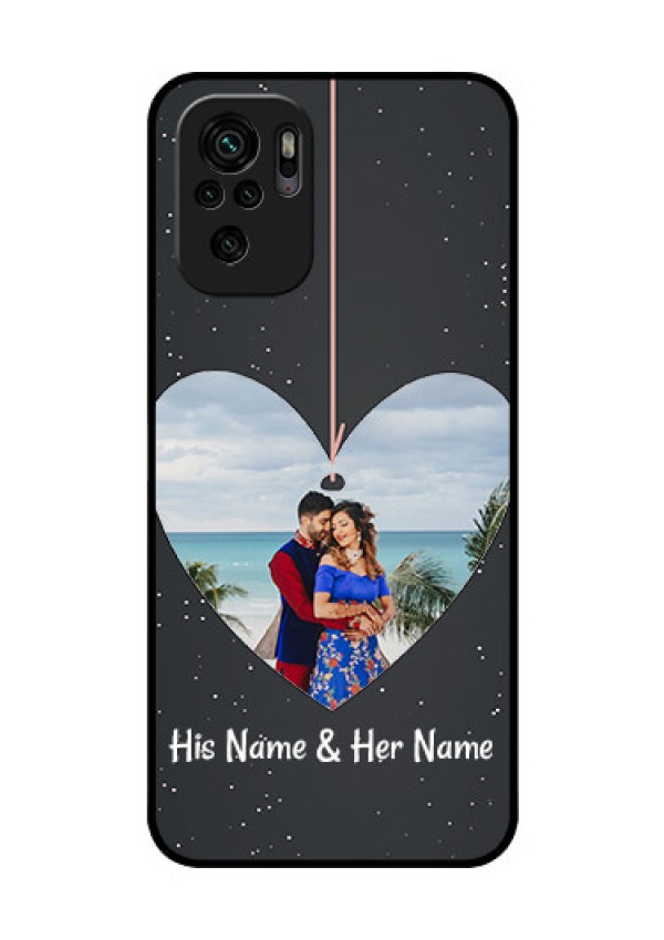 Redmi Note 10 Custom Glass Phone Case - Hanging Heart Design