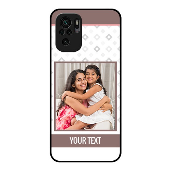 Redmi Note 10 Photo Printing on Glass Case - Simple Diamond Design Redmi Note 10 Photo Printing on Glass Case - Simple Diamond Design