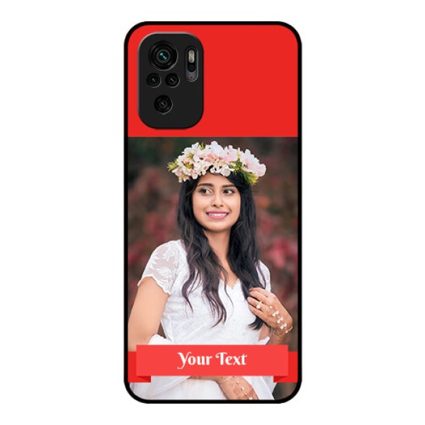 Redmi Note 10 Custom Glass Phone Case - Simple Red Color Design Redmi Note 10 Custom Glass Phone Case - Simple Red Color Design