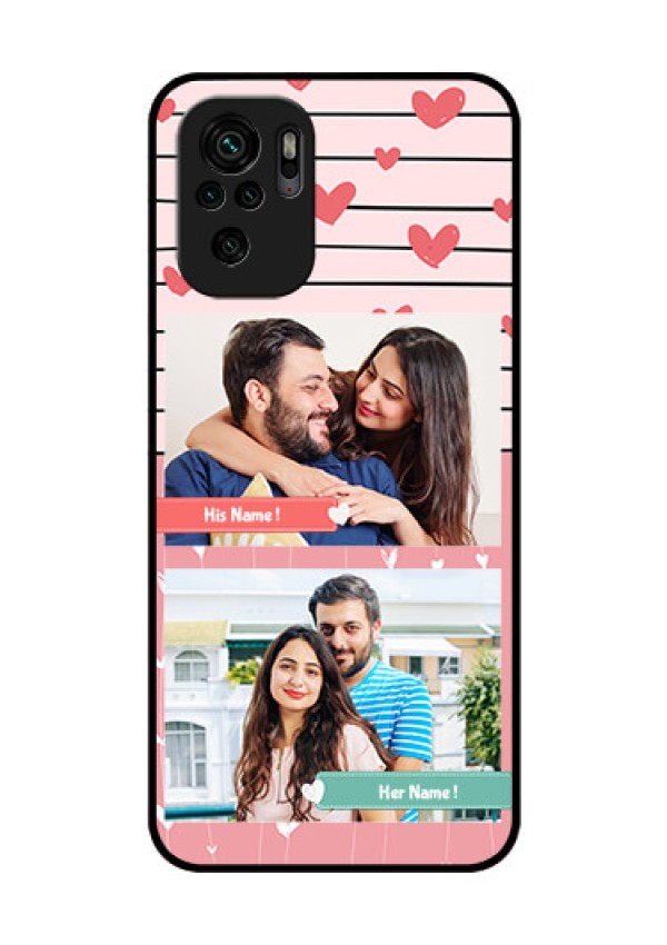 Redmi Note 10 Custom Glass Mobile Case - Photo with Heart Design