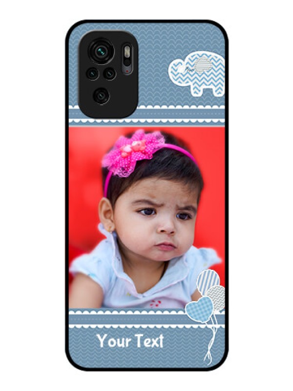 Custom Redmi Note 10 Photo Printing on Glass Case - with Kids Pattern Design