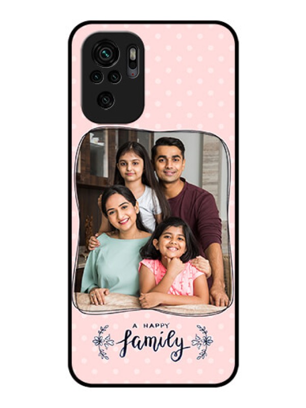 Custom Redmi Note 10 Custom Glass Phone Case - Family with Dots Design